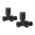Signature Patterned Straight Radiator Valves (Pair) - Matt Black | Thumbnail Image