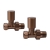 Signature Patterned Straight Radiator Valves (Pair) - Brushed Bronze | Thumbnail Image