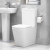 Signature Poseidon Rimless Back to Wall Close Coupled Toilet with Push Button Cistern - Soft Close Seat