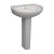 Signature QuikPak Basin and Full Pedestal 573mm Wide - 1 Tap Hole