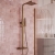 Signature React Square Thermostatic Bar Mixer Shower with Shower Kit + Fixed Head - Brushed Bronze | Thumbnail Image