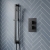 Signature React Thermostatic Concealed Shower Valve with Adjustable Slide Rail Kit - Matt Black | Thumbnail Image