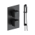 Signature React Thermostatic Concealed Shower Valve with Adjustable Slide Rail Kit - Matt Black | Thumbnail Image