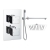 Signature React Thermostatic Dual Concealed Mixer Shower with Shower Kit + Fixed Shower Head - Chrome