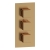 Signature React Thermostatic 2 Outlet Concealed Shower Valve Triple Handle - Brushed Bronze