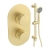 Signature Reflex Thermostatic Concealed Shower Valve with Adjustable Slide Rail Kit - Brushed Brass