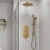 Signature Reflex Thermostatic Triple Concealed Mixer Shower with Shower Kit + Fixed Shower Head - Brushed Brass | Thumbnail Image