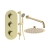 Signature Reflex Thermostatic Triple Concealed Mixer Shower with Shower Kit + Fixed Shower Head - Brushed Brass