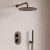 Signature Reflex Thermostatic Dual Concealed Mixer Shower with Shower Kit + Fixed Shower Head - Brushed Bronze | Thumbnail Image