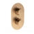 Signature Reflex Thermostatic Round 2 Outlet Concealed Shower Valve Dual Handle - Brushed Bronze