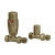 Signature Round Thermostatic Straight Radiator Valves Pair - Brushed Brass | Thumbnail Image