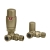 Signature Round Thermostatic Corner Radiator Valves Pair - Brushed Brass | Thumbnail Image