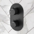 Signature Thermostatic Round 1 Outlet Concealed Shower Valve Dual Handle - Black