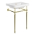 Signature Saga Basin with Brushed Brass Washstand 610mm Wide - 1 Tap Hole