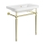 Signature Saga Basin with Brushed Brass Washstand 810mm Wide - 1 Tap Hole