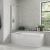 Signature Spacesaver Hinged Bath Screen with Rail 1500mm High x 900mm Wide - 6mm Glass