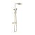 Signature Square Thermostatic Bar Mixer Shower with Shower Kit + Fixed Head - Brushed Brass