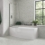 Signature Sustain Space-Saving Curved Shower Bath 1700mm x 740mm with Front Panel and Screen