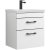 Versa Arc Wall Hung 2-Drawer Vanity Unit with Black Handle - 500mm Wide - Gloss White