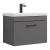 Versa Arc Wall Hung 1-Drawer Vanity Unit with Black Handle - 600mm Wide - Dark Grey