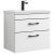 Versa Arc Wall Hung 2-Drawer Vanity Unit with Black Handle - 600mm Wide - Gloss White