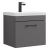 Versa Trim Wall Hung 1-Drawer Vanity Unit with Basin and Black Handle - 500mm Wide - Dark Grey