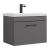 Versa Trim Wall Hung 1-Drawer Vanity Unit with Basin and Black Handle - 600mm Wide - Dark Grey