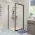 Signature Verve Matt Black Pivot Shower Door - 6mm Glass
