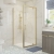 Signature Verve Brushed Brass Pivot Shower Door - 6mm Glass