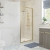 Signature Verve Brushed Brass Pivot Shower Door - 6mm Glass