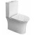 Delphi Fluid Open Back Close Coupled Rimless Toilet with Push Button Cistern - Soft Close Seat