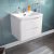 Delphi Kiev Wall Hung 2-Drawer Vanity Unit with Basin 600mm Wide - White Gloss