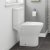 Delphi Marbella Rimless Open Back Close Coupled Toilet with Push Button Cistern - Soft Close Seat