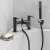 Delphi Tec Studio G Bath Shower Mixer Tap with Shower Kit Pillar Mounted - Black