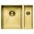 The 1810 Company Axixuno 355/150U 2.0 Bowl Undermount Kitchen Sink - Gold Brass | Thumbnail Image
