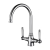 The 1810 Company Rodez Twin Lever Kitchen Sink Mixer Tap - Brushed Steel