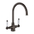 The 1810 Company Rodez Twin Lever Kitchen Sink Mixer Tap - Gun Metal