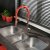 The 1810 Company Spirale Chrome Spout Sink Mixer Tap with Flexible Hose - Red