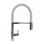 The 1810 Company Spirale Brushed Steel Spout Sink Mixer Tap with Flexible Hose - Light Grey