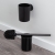 Tiger Tune Toilet Brush and Holder - Brushed Metal Black/Black