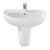 Twyford Alcona Basin & Semi Pedestal 550mm Wide 1 Tap Hole