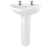 Twyford Alcona Basin & Full Pedestal 550mm Wide 2 Tap Hole