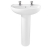 Twyford Alcona Basin & Full Pedestal 600mm Wide 2 Tap Hole