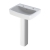 Twyford Alcona Basin and Full Pedestal 600mm Wide - 2 Tap Hole