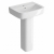 Twyford Alcona Handrinse Basin & Square Full Pedestal 450mm Wide 1 Tap Hole | Thumbnail Image