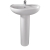 Twyford Alcona Boxed Basin & Pedestal Pack 550mm Wide - 1 Tap Hole