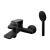 Vema Timea 2-Hole Bath Shower Mixer Tap with Shower Kit and Bracket Wall Mounted - Matt Black