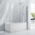 Verona Aquaglass+ Two Folding Bath Screen 1500mm H x 1200mm W - 6mm Glass