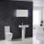 Verona Cubix Basin with Full Pedestal 600mm Wide - 1 Tap Hole