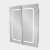 Verona Designer Line 2-Door Mirrored Bathroom Cabinet 600mm Wide